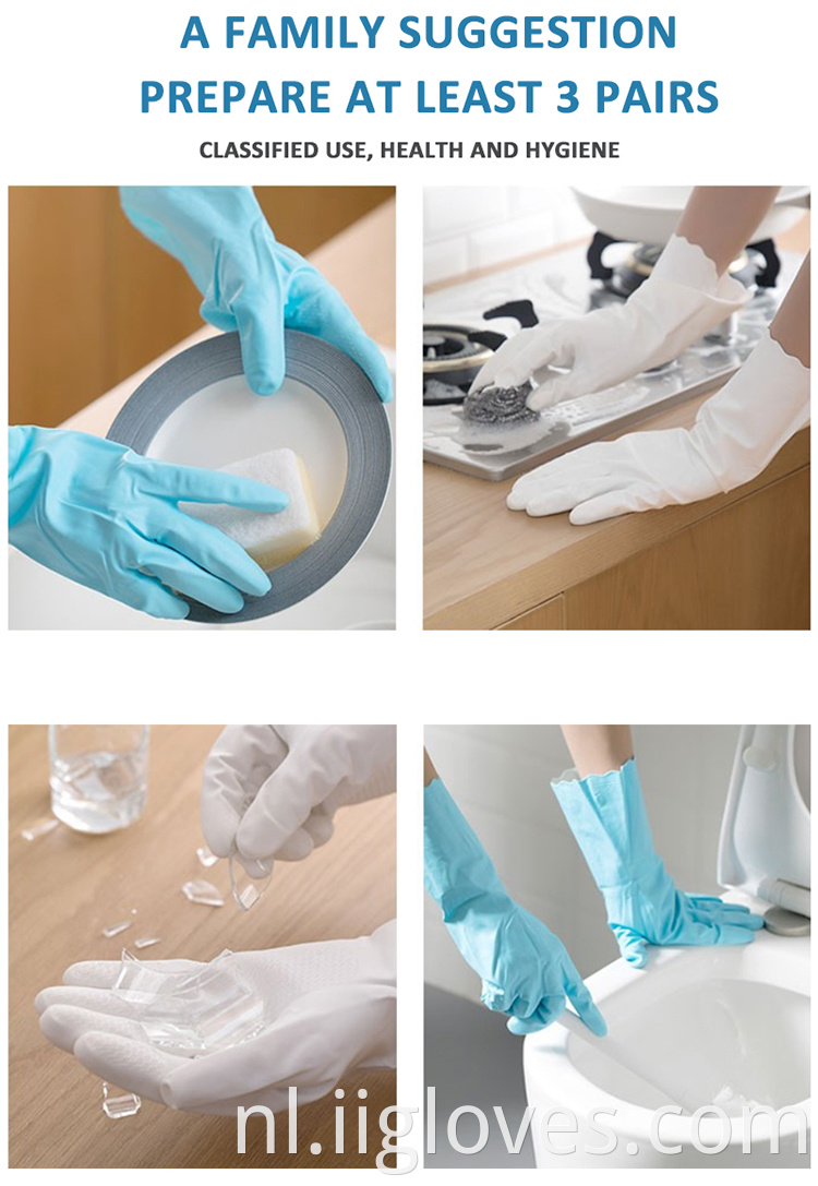 Roze nitril latex vaatwassing keuken reiniging huishouden beschermend huishouden vinyl nitril blend handschoenen